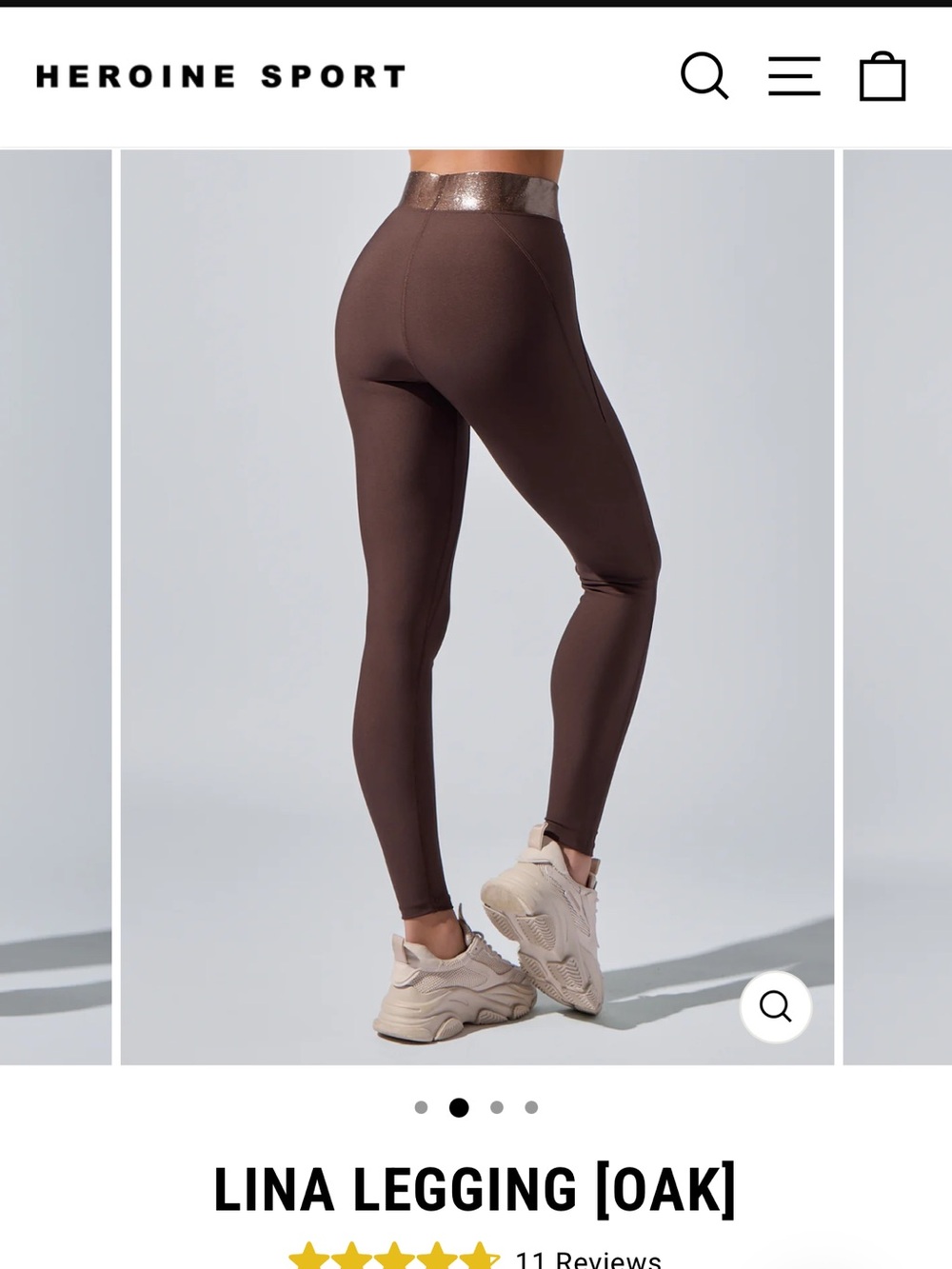 Heroine Sport X Mona Kattan Lina High-Rise Legging in Oak with Metallic Waist XL